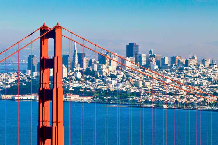 golden gate bridge with San Francisco skyline